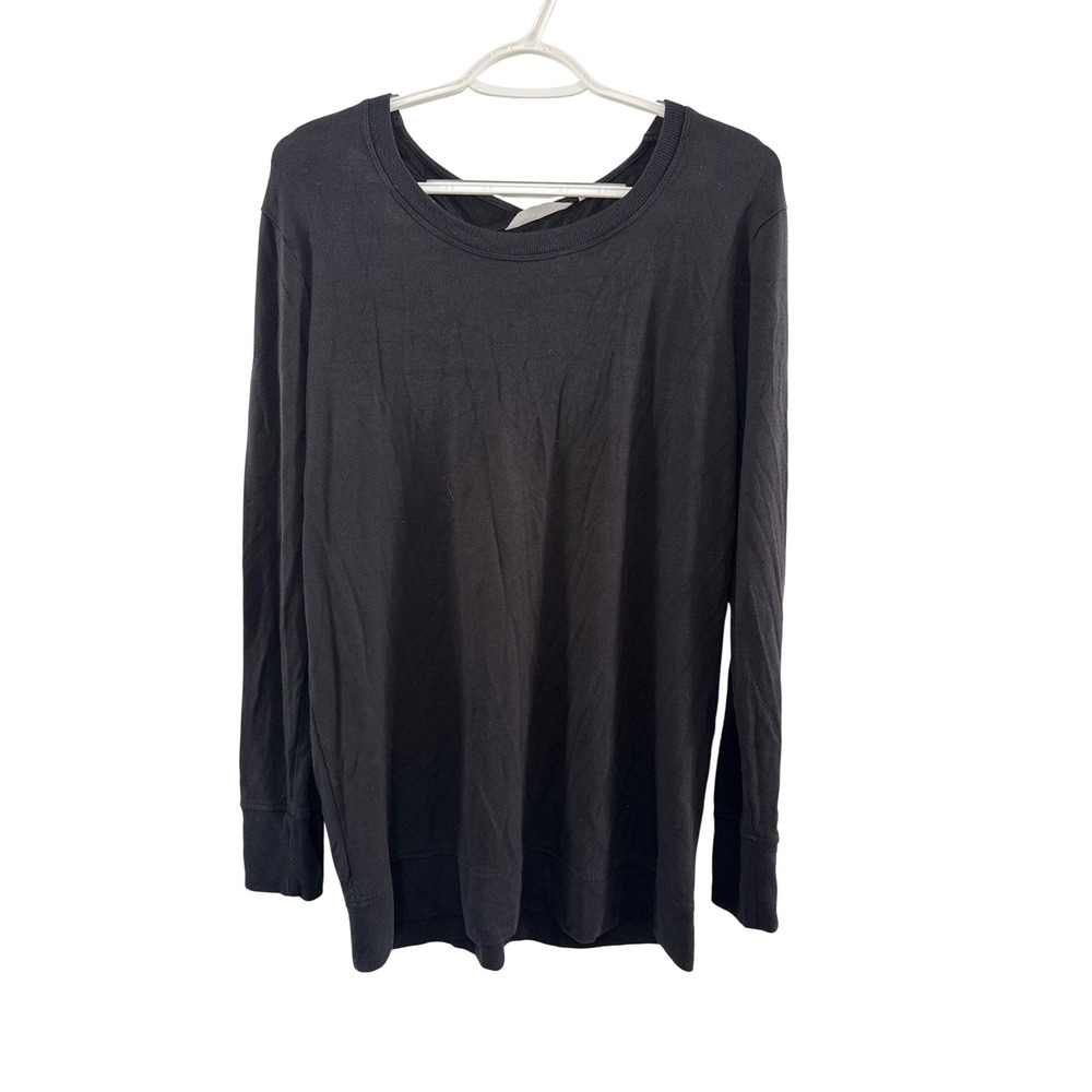 Athleta Black Long Sleeve Open Back Cutout Workout Top‎ Womens Medium Workout